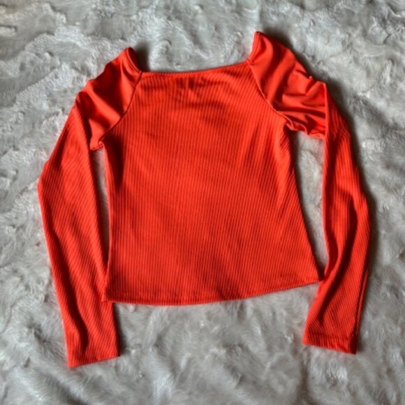 2/$30 Shein Long-Sleeve Orange Top Ladies Junior Size S - Picture 2 of 8